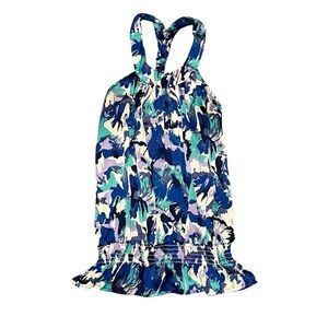 Vintage Wet Seal Printed Colorful Tank Top | Y2K Blue Shirt | Size Medium